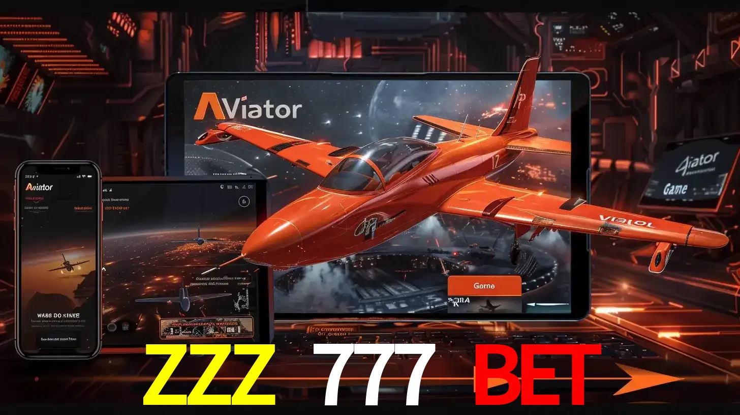 Apresentação tecnológica do jogo Aviator com um avião saindo da tela de um tablet, demonstrando a experiência imersiva em múltiplos dispositivos no ZZZ 777 BET.
