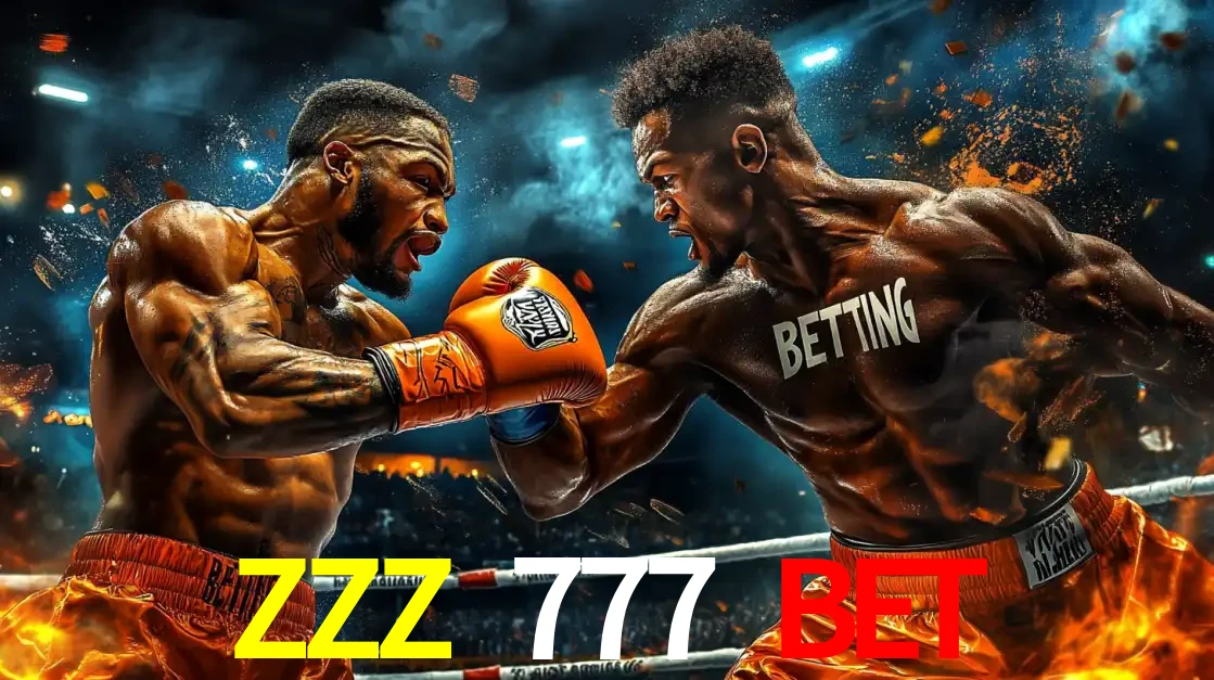 Dois boxeadores em uma luta intensa e explosiva, representando a adrenalina e as oportunidades de apostas em esportes de combate disponíveis na plataforma ZZZ 777 BET.