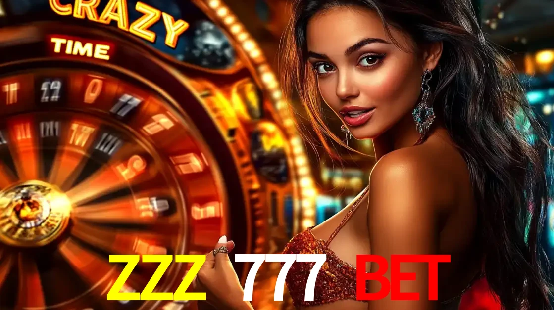 Mulher ao lado da roda de prêmios do jogo de cassino ao vivo Crazy Time, um dos shows de jogos mais emocionantes oferecidos pela plataforma de apostas ZZZ 777 BET.