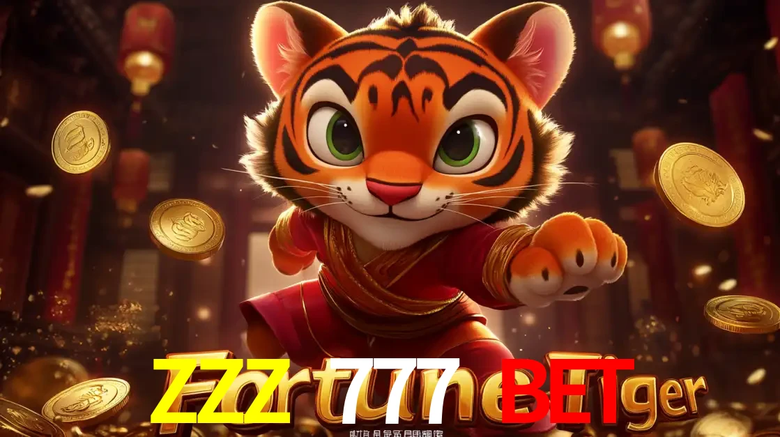 O carismático mascote do jogo de slot Fortune Tiger, um tigre fofo em pose de artes marciais, pronto para trazer sorte e multiplicadores de ganhos no cassino online ZZZ 777 BET.